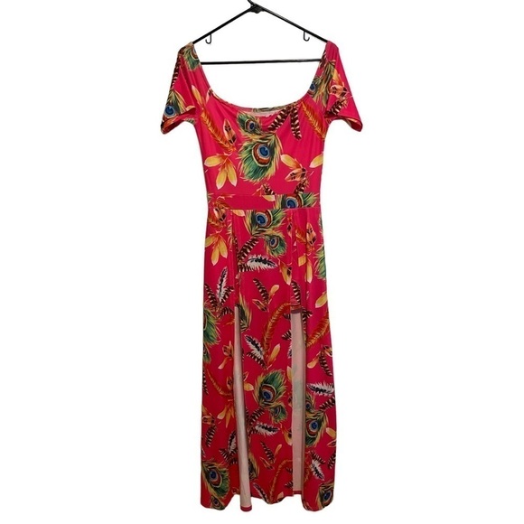 Maxi Floral Feather Romper Dress - Picture 3 of 7